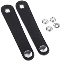 2 correas de acordeón de cuero-acordeón para bajo con 4 hebillas- color negro